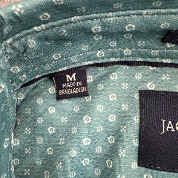 JACHS Men's Button-Up Shirt Casual Everyday Wear, Relaxed, Green Pattern, M NEW - Picture 5 of 11